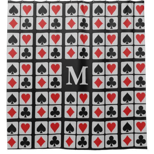 Kartenspieler-Duschvorhang für Monogramm Duschvorhang (Vorderseite)