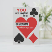 Kartenspieler-Gewohnheitseinladungen Einladung (Stehend Vorderseite)
