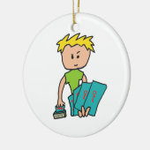 Kartenspieler Keramik Ornament (Links)