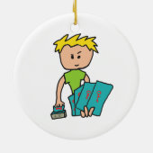 Kartenspieler Keramik Ornament (Hinten)