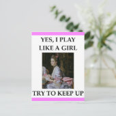 Kartenspieler Postkarte (Stehend Vorderseite)