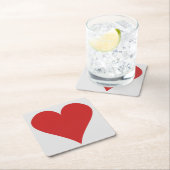 Kartenspieler-Untersetzer - Herz Rechteckiger Pappuntersetzer (Vor Ort)