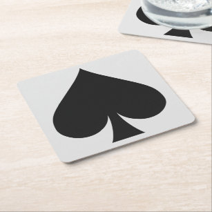 Kartenspieler-Untersetzer - Spaten Rechteckiger Pappuntersetzer