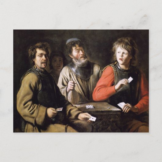 Kartenspieler von Jan Steen Postkarte (Vorderseite)