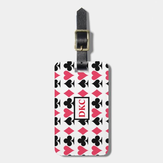 Kartenspielgerät - Mit Monogramm Gepäckanhänger (Vorderseite vertikal)