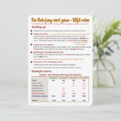 Kartenspielregeln - oben vereinbarend einladung (Stehend Vorderseite)