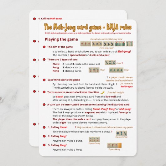 Kartenspielregeln - Spielen (1) Einladung (Vorne/Hinten)