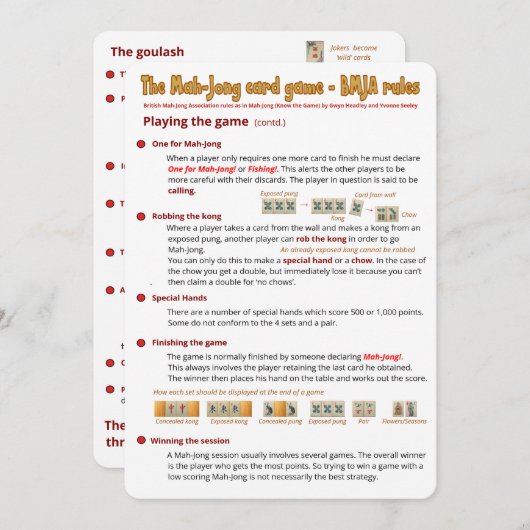 Kartenspielregeln - Spielen (2) Einladung (Vorne/Hinten)