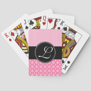 Kartenstapel, individuelles Monogramm schwarzes ro Spielkarten