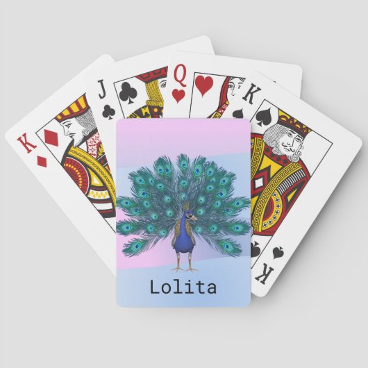 Kartenstapel Pfau Spielkarten (Rückseite)