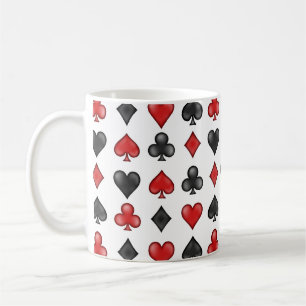 Kartensymbole spielen - Tasse des weißen Kaffees