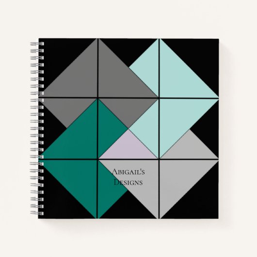 Kartentrick Quilt Block Spiral Notebook Notizblock (Vorderseite)