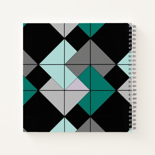 Kartentrick Quilt Block Spiral Notebook Notizblock (Rückseite)