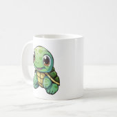 Kartenzeichentrick-Schildkröten-Illustration Kaffeetasse (Vorderseite Links)
