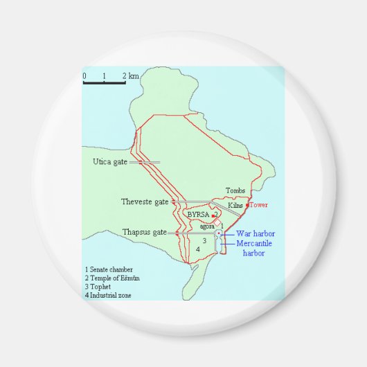 Karthageplan Magnet (Vorne)