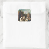 Karthusianische Mönche in Meditation Quadratischer Aufkleber (Tasche)