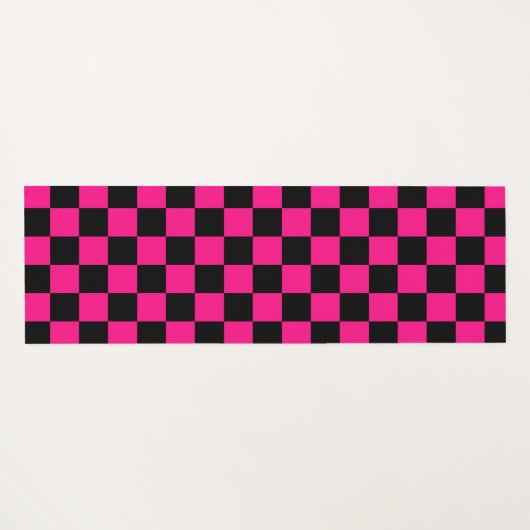 Kartierte Quadrate mit rosa, schwarz Retrogramm Yogamatte (Rückseite (Horizontal))