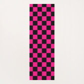 Kartierte Quadrate mit rosa, schwarz Retrogramm Yogamatte (Rückseite)