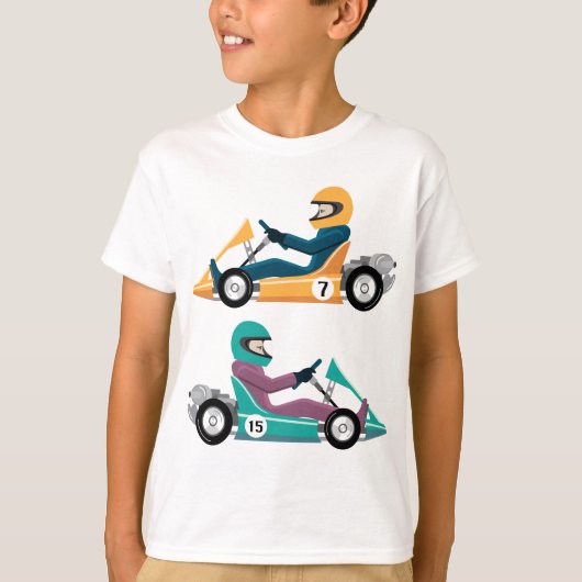 Karting gehen Wagenrennenfahrzeug mit einem Fahrer T-Shirt (Vorderseite)