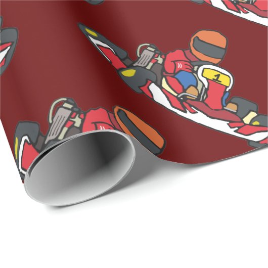 Karting Go-Kart Geschenkpapier (Rolleneckpunkt)