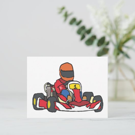 Karting Go-Kart Postkarte (Stehend Vorderseite)