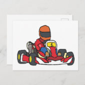 Karting Go-Kart Postkarte (Vorne/Hinten)