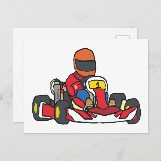 Karting Go-Kart Postkarte (Vorne/Hinten)