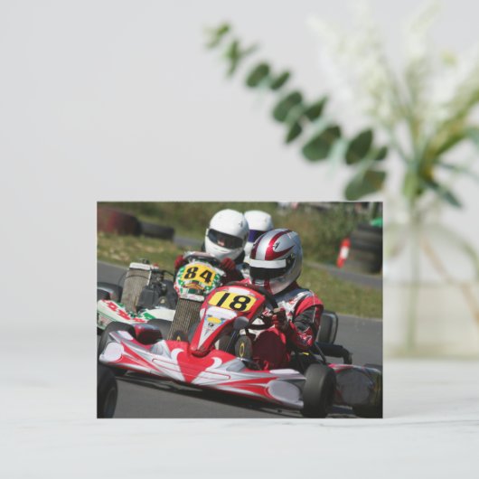 Karting Karts Minimax Motorsport Rennsport Postkarte (Stehend Vorderseite)