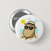 Kartoffel Am Strand Sommer Stimmung Button (Vorne & Hinten)