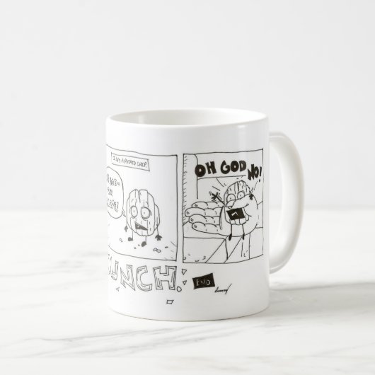 Kartoffel Chip Funny Cartoon Tasse (VorderseiteRechts)