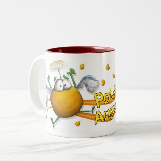 Kartoffel-Engel Zweifarbige Tasse (Vorderseite Links)