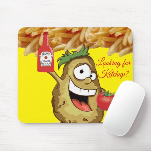 Kartoffel Französisch Fries Ketchup? Mousepad! Mou Mousepad (Mit Mouse)