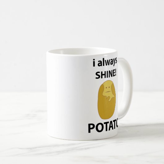 Kartoffel I immer Shine Funny Potato Kaffeetasse (VorderseiteRechts)