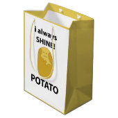 Kartoffel I immer Shine Funny Potato Mittlere Geschenktüte (Rückseite Schrägansicht)
