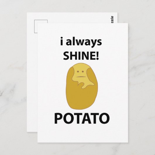Kartoffel I immer Shine Funny Potato Postkarte (Vorne/Hinten)
