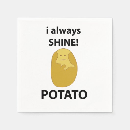 Kartoffel I Shine Funny Potato Party Serviette (Vorderseite)