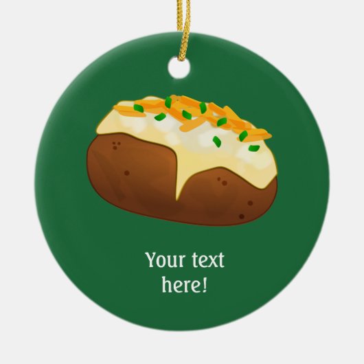 Kartoffel in der Schale - beliebtes Essen auf eine Keramik Ornament (Vorne)