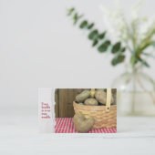 Kartoffel in Herzform mit Korb Visitenkarte (Stehend Vorderseite)