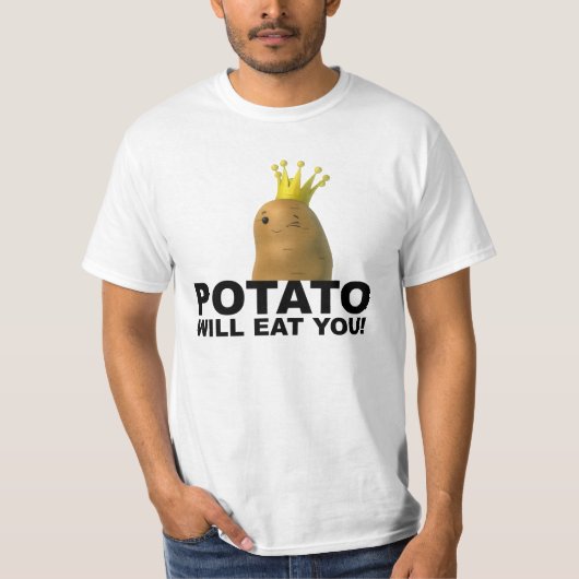 Kartoffel isst Sie lustiges Shirt (Vorderseite)