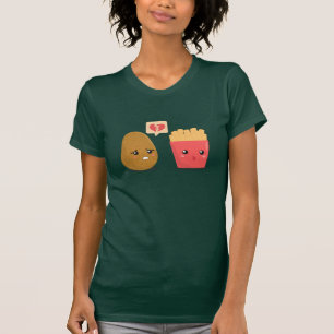 Kartoffel ist das Herz, das über Pommes-Frites T-Shirt