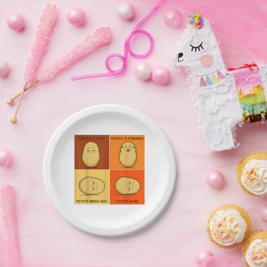 Kartoffel Spud Root Gemüsepflanze Veganer Lago Mag Pappteller (Party)