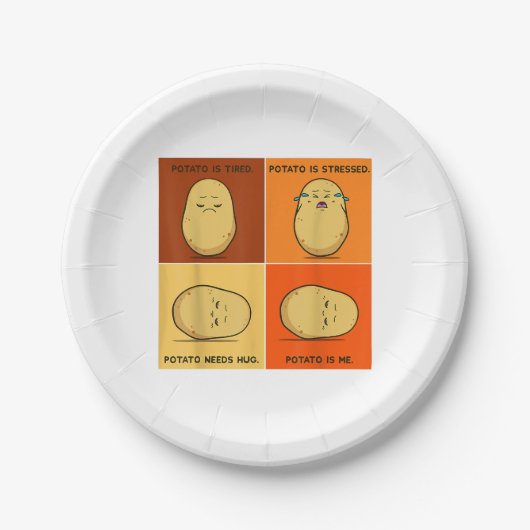 Kartoffel Spud Root Gemüsepflanze Veganer Lago Mag Pappteller (Vorderseite)