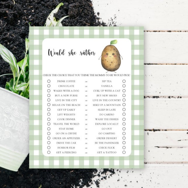 Kartoffel würde sie eher ein Baby-Duschspiel (Von Creator hochgeladen)