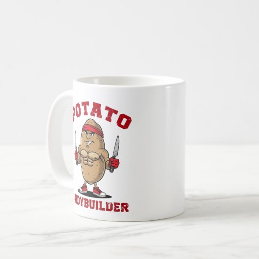 Kartoffelbodybuilder Kaffeetasse (Vorderseite Links)
