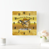 Kartoffelcharakter Quadratische Wanduhr (Zuhause)