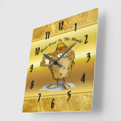 Kartoffelcharakter Quadratische Wanduhr (Winkel)