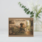Kartöffelchen im Wohnzimmer – Postkarte (Stehend Vorderseite)