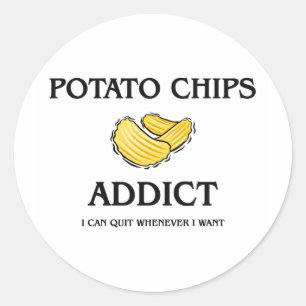 Kartoffelchips Addict Runder Aufkleber