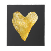 Kartoffelchips in Heart Shaped Notizblock (Vorderseite)