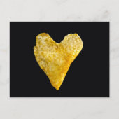 Kartoffelchips in Heart Shaped Postkarte (Vorderseite)